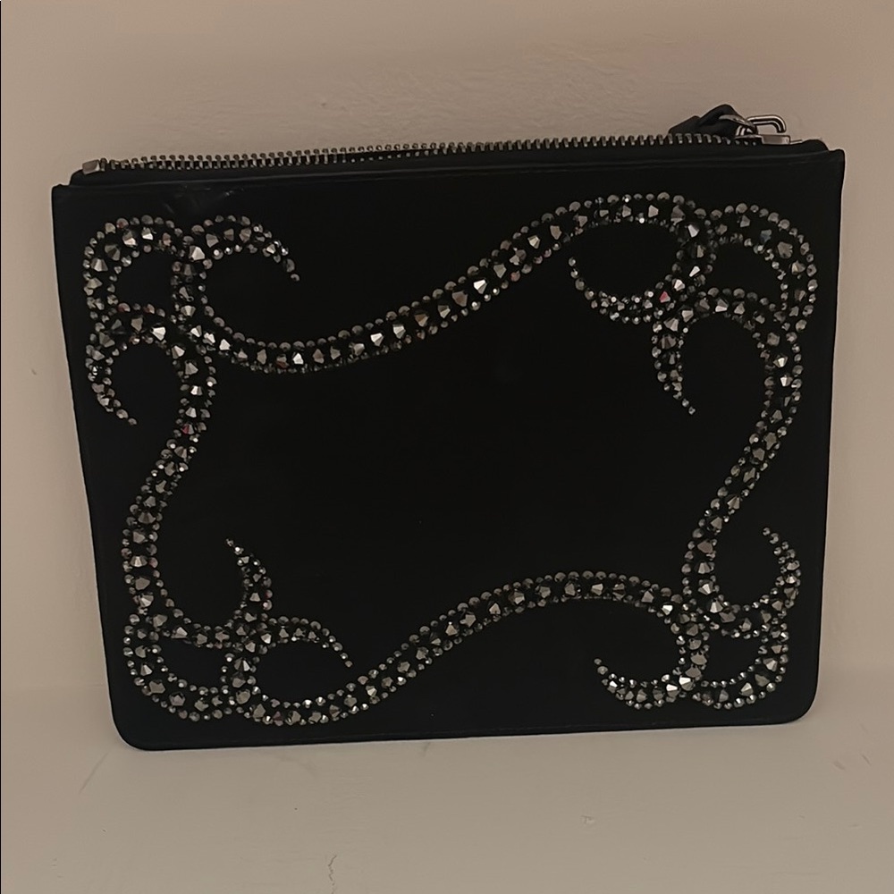 Giuseppe Zanotti Black Clutch with Silver Accents